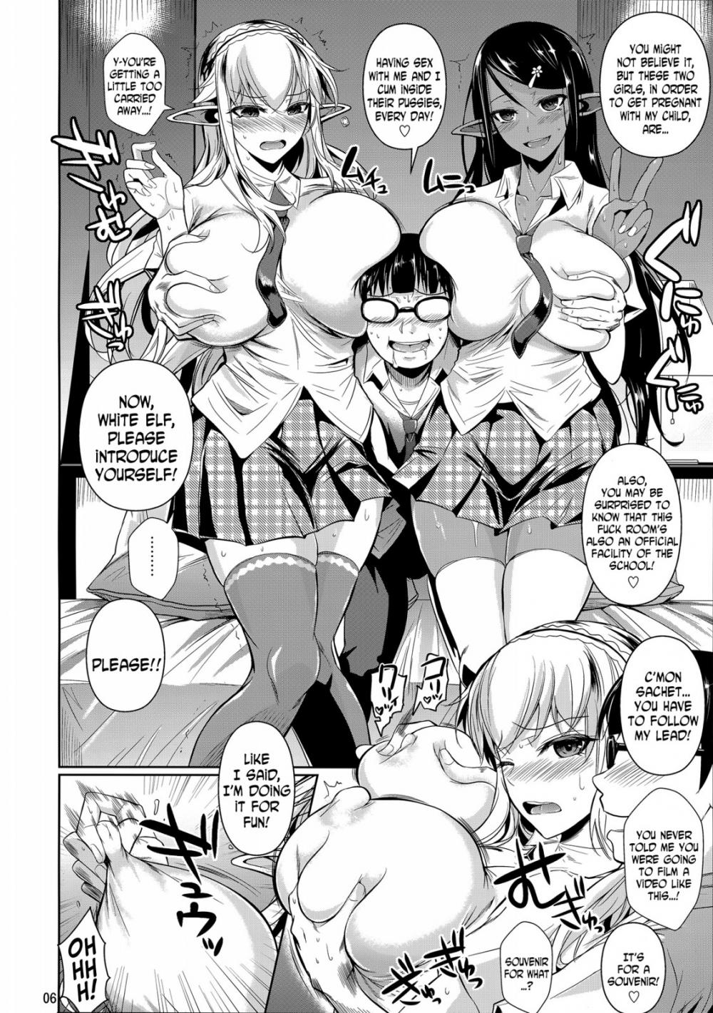 Hentai Manga Comic-High Elf x High School White x Black-Read-7